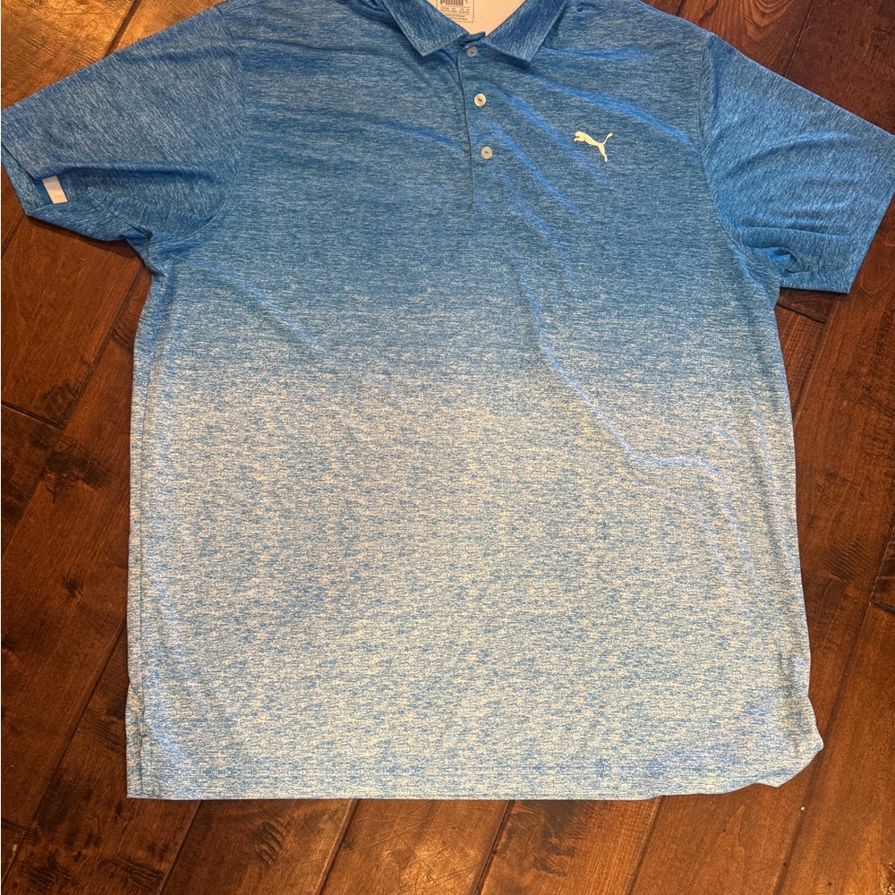 Puma Men's Sky Blue Heather Polo